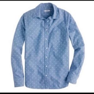 J.Crew Polka Dot Chambray Shirt Sz 6